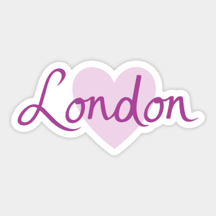 London Script & Heart Sticker